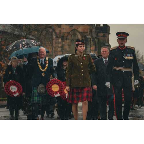 Lord-Lieutenant leads the Parade to the War Memorial in Alloa