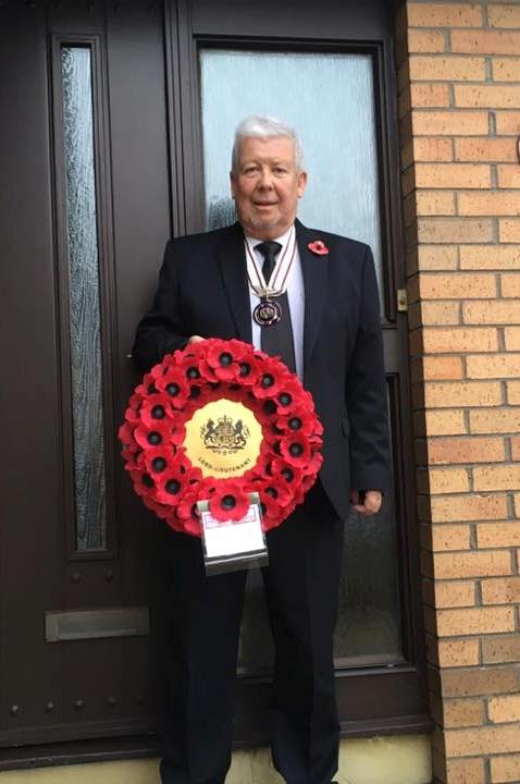 John MacPherson, DL, on his way to the Remembrance Service at Clackmannan