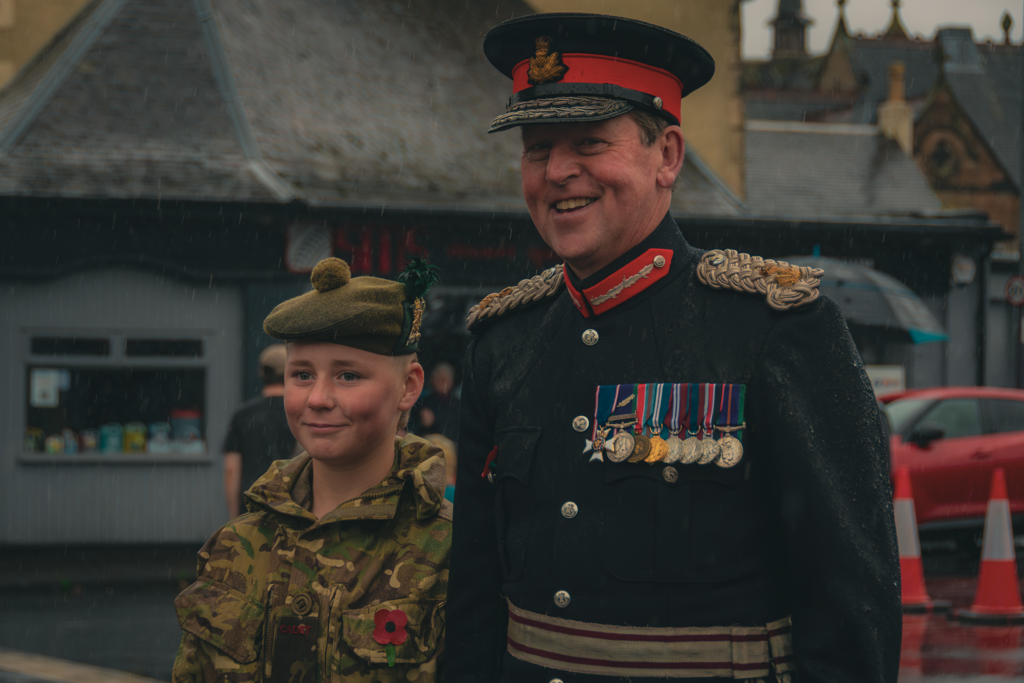 Lord Lieutenant with one of the many cadets on duty