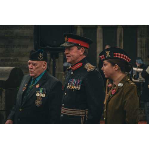John Barrett of the RBL with the Lord-Lieutenant and the LL's Cadet