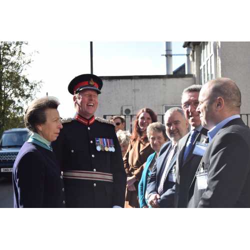We are most certainly amused! Lord-Lieutenant Johnny Stewart with Her Royal Highness, The Princess Royal, introducing CAB Manager Jonny Miler and the other invited guests at the opening ceremony yesterday. Photo courtesy of the Alloa Advertiser.