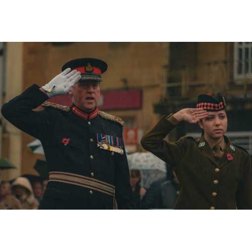 Lord-Lieutenant and Cadet lead the Salute