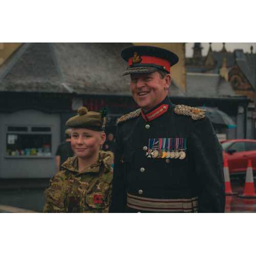 Lord Lieutenant with one of the many cadets on duty